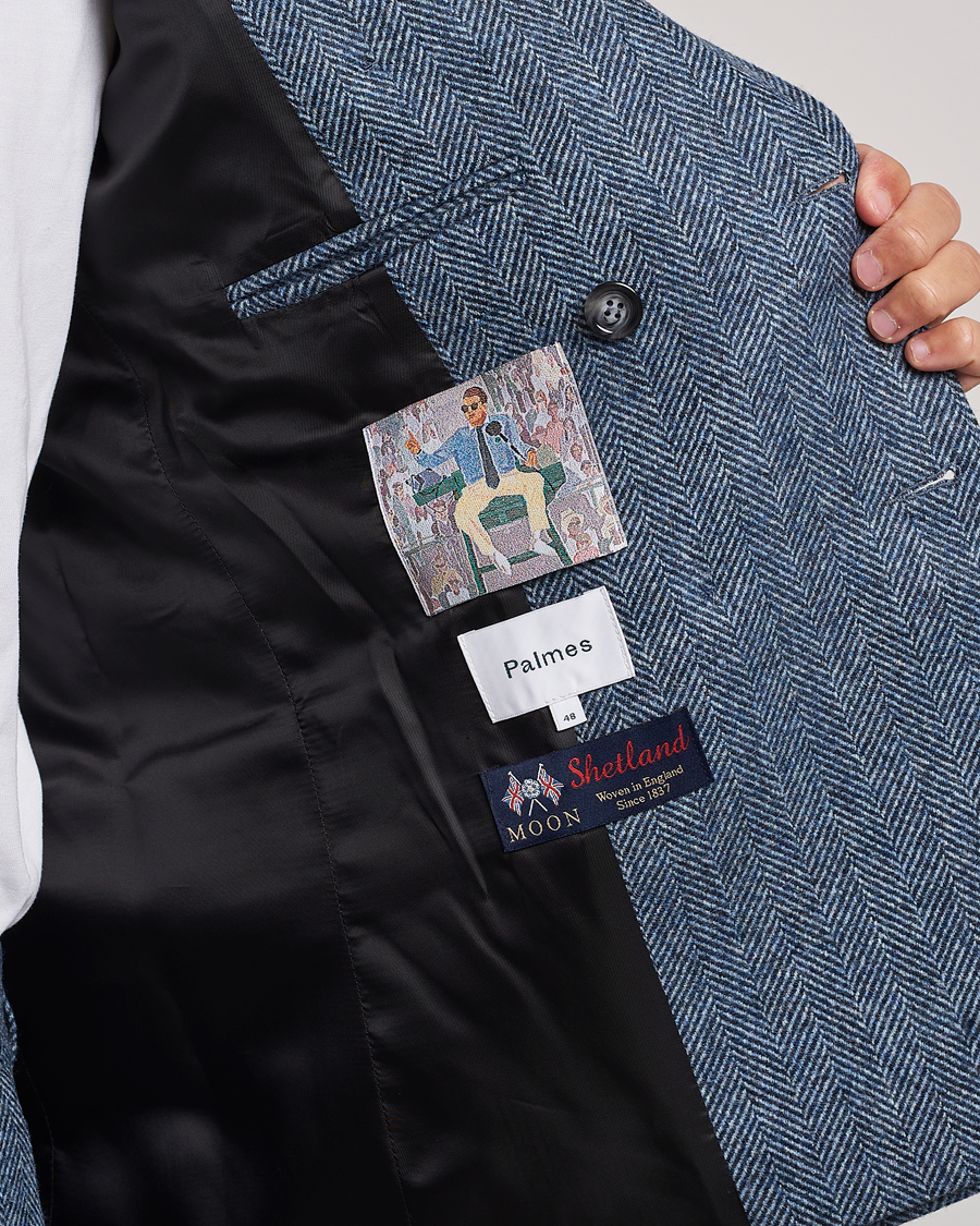 Herre | Blazere & jakker | Palmes | Double Blaze Tweed Sport Coat Navy Herringbone