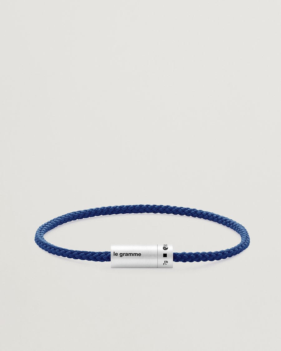 Herre |  | LE GRAMME | Nato Cable Bracelet Blue/Sterling Silver 7g