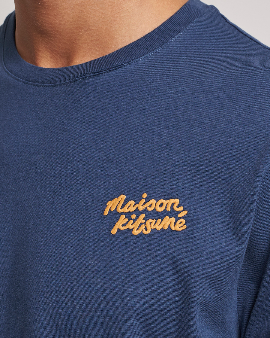 Herre | T-Shirts | Maison Kitsuné | Mini Handwriting T-shirt Blue Denim