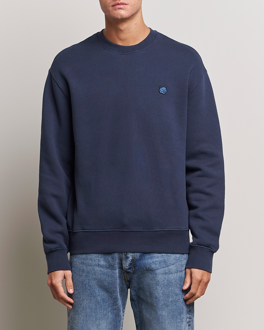 Herre | Trøjer | Maison Kitsuné | Tonal Fox Head Sweatshirt Ink Blue