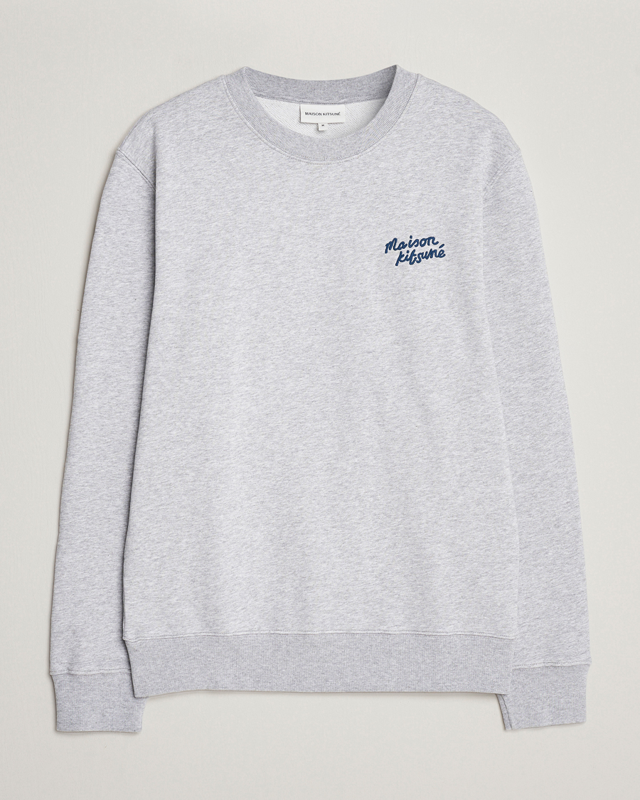 Herre | Trøjer | Maison Kitsuné | Mini Handwriting Sweatshirt Light Grey Melange