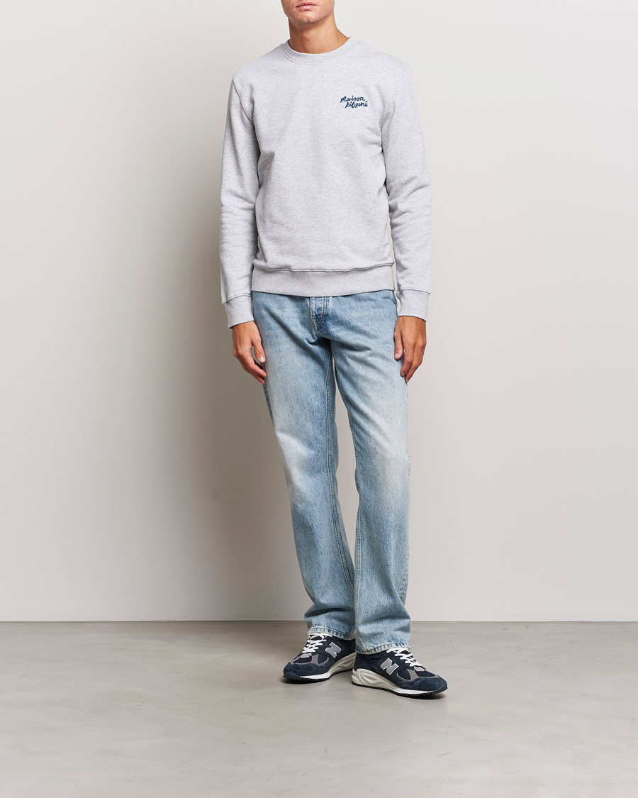 Herre | Trøjer | Maison Kitsuné | Mini Handwriting Sweatshirt Light Grey Melange