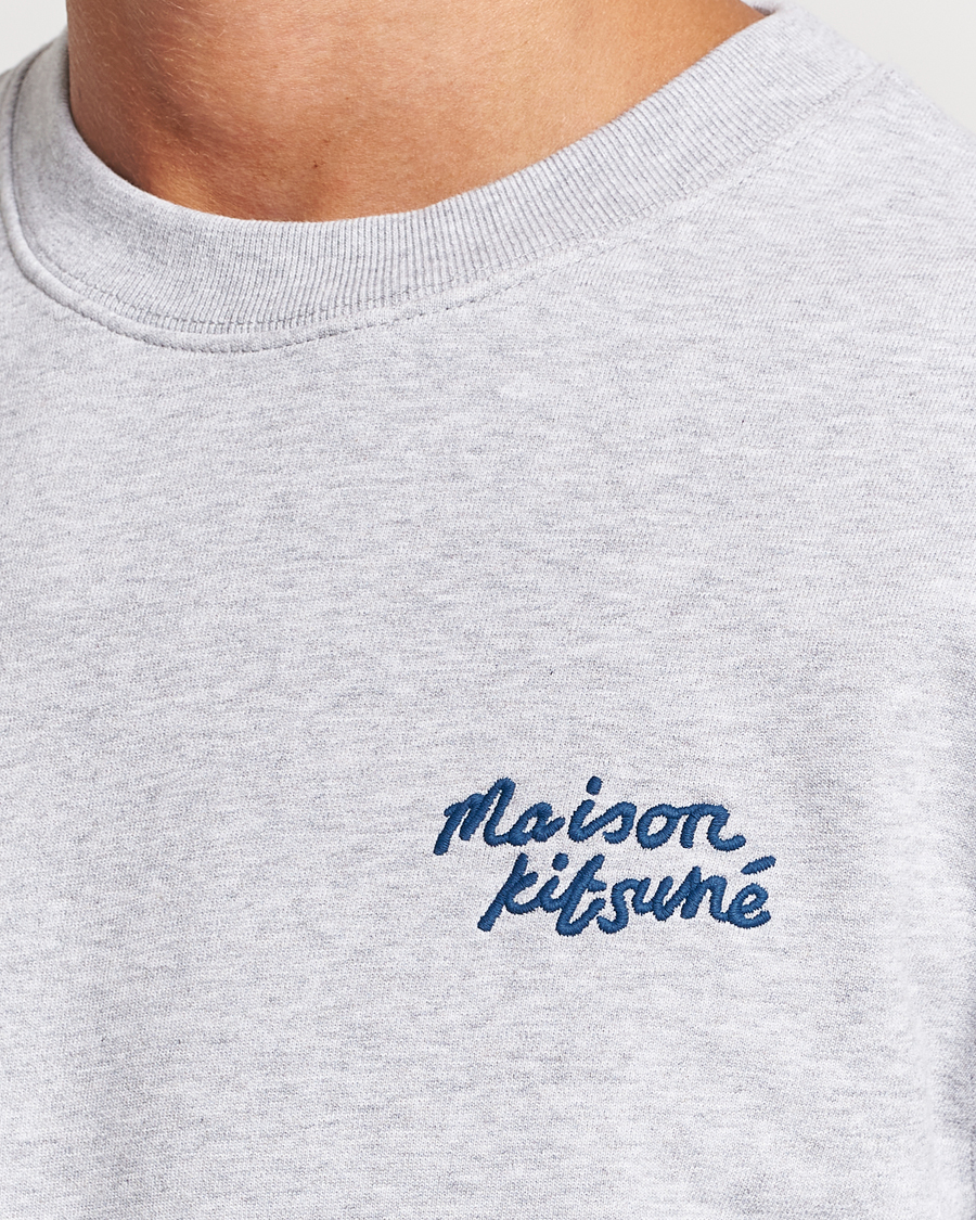 Herre | Trøjer | Maison Kitsuné | Mini Handwriting Sweatshirt Light Grey Melange