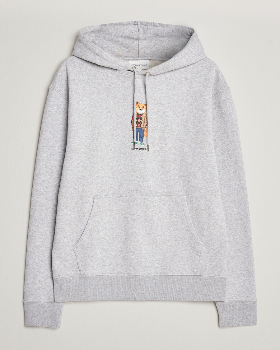 Herre | Trøjer | Maison Kitsuné | Dressed Fox Hoodie Light Grey Melange