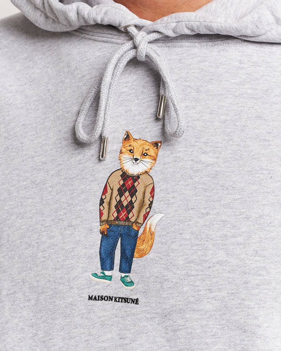 Herre | Trøjer | Maison Kitsuné | Dressed Fox Hoodie Light Grey Melange