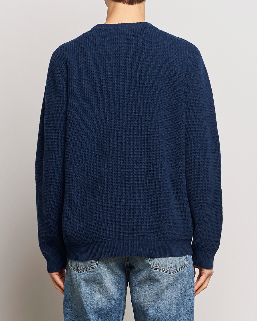 Herre | Trøjer | Maison Kitsuné | Handwriting Wool Crew Neck Sweater Ink Blue
