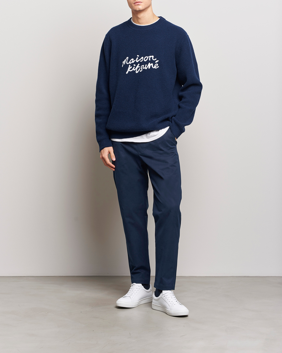 Herre | Bukser | Maison Kitsuné | Cotton Drawstring Pants Ink Blue