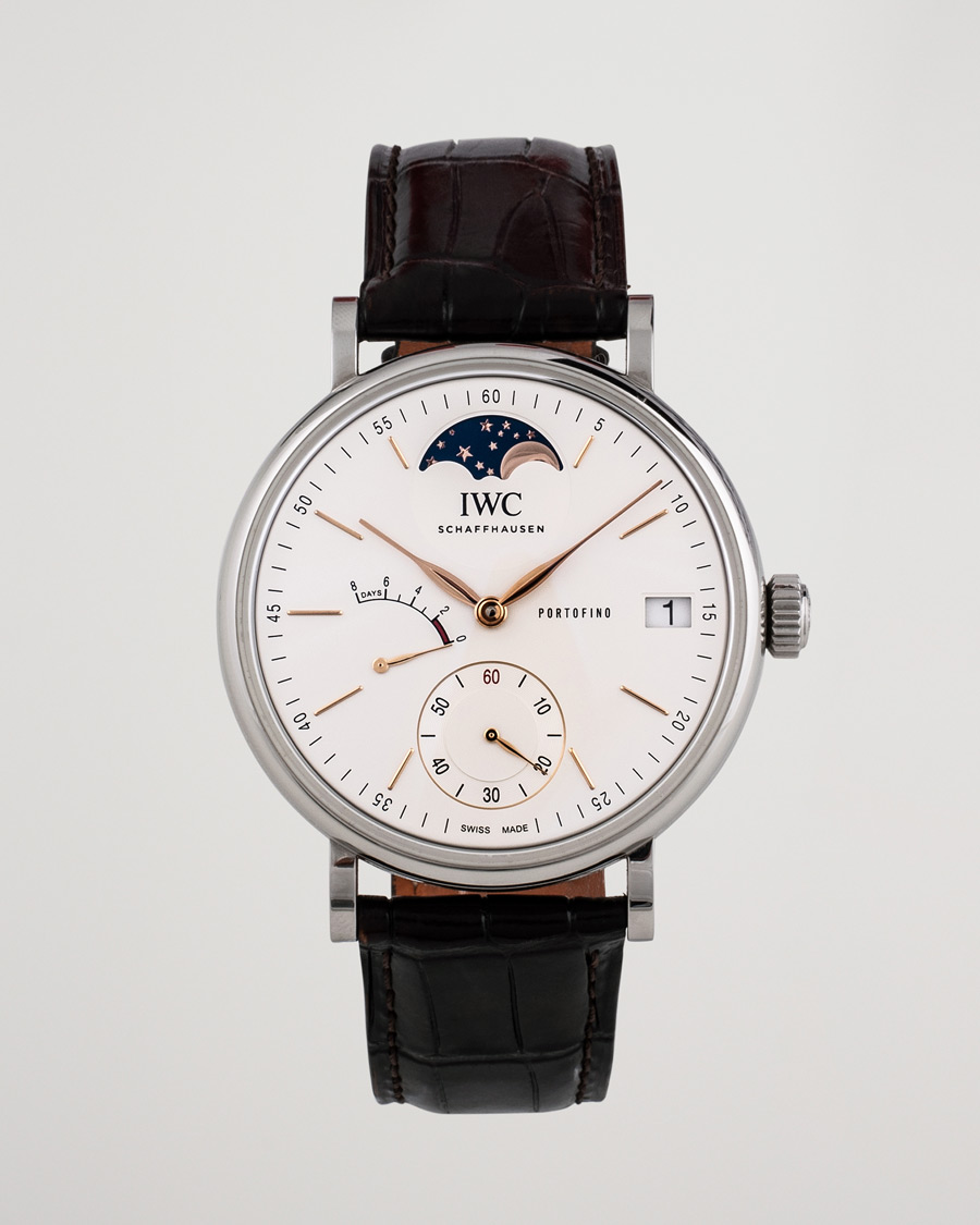 Brugt: | Pre-Owned & Vintage Watches | IWC Pre-Owned | Portofino Moon Phase IW516401 Steel White