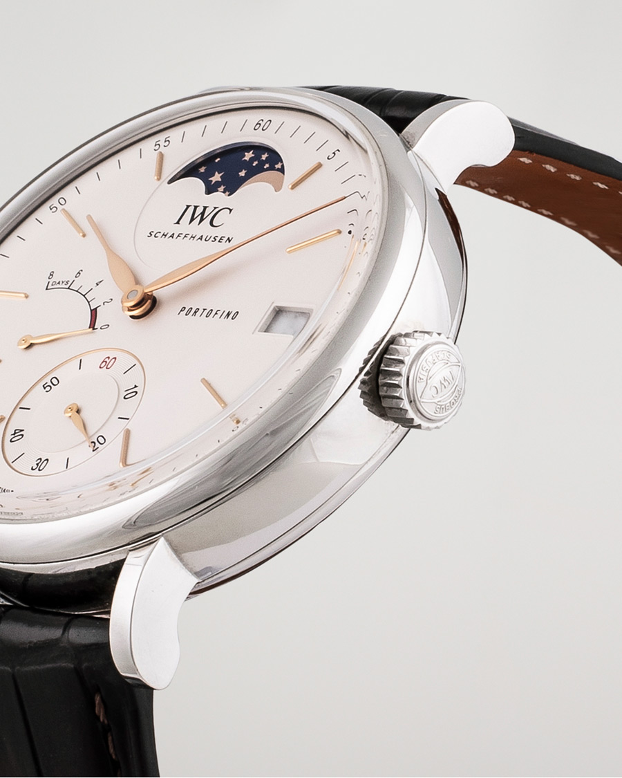 Herre | IWC Pre-Owned Portofino Moon Phase IW516401 Steel White | IWC Pre-Owned | Portofino Moon Phase IW516401 Steel White