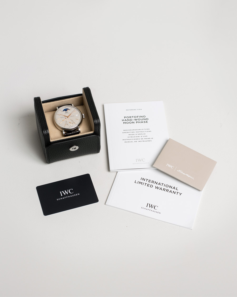 Herre | IWC Pre-Owned Portofino Moon Phase IW516401 Steel White | IWC Pre-Owned | Portofino Moon Phase IW516401 Steel White