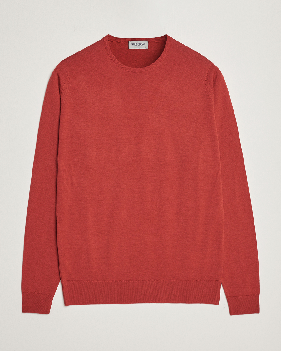 Herre | Trøjer | John Smedley | Lundy Extra Fine Merino Crew Neck Redwood
