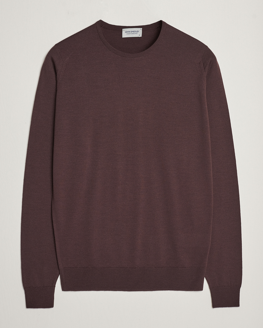Herre | Trøjer | John Smedley | Lundy Extra Fine Merino Crew Neck Truffle Brown