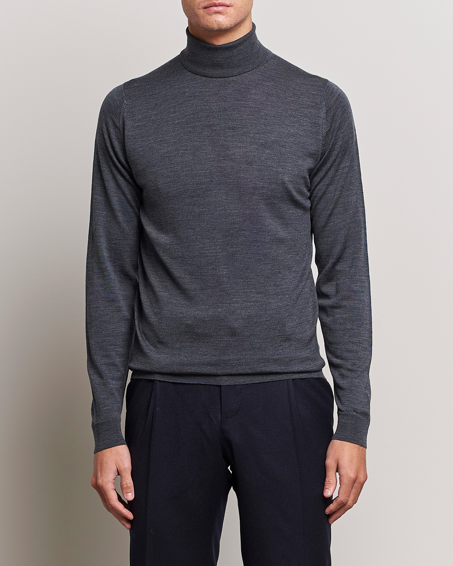 Herre | Rullekravetrøjer | John Smedley | Cherwell Extra Fine Merino Rollneck Charcoal