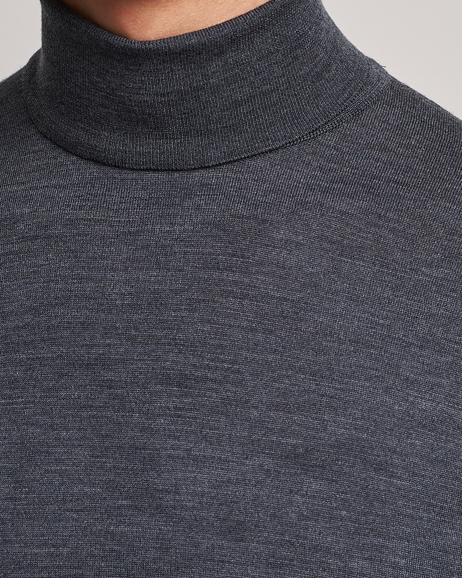 Herre | Trøjer | John Smedley | Cherwell Extra Fine Merino Rollneck Charcoal