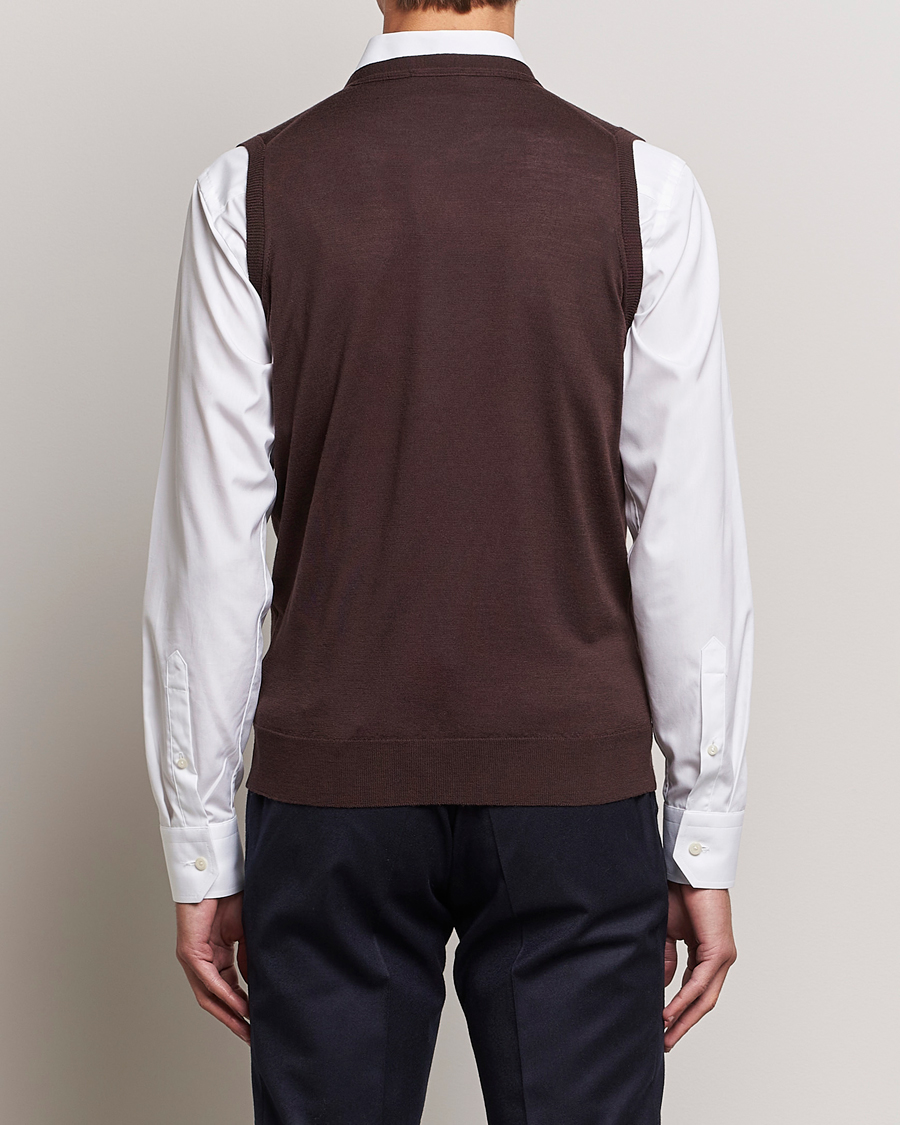 Herre | Trøjer | John Smedley | Huntswood Slim Fit Waistcoat Truffle Brown
