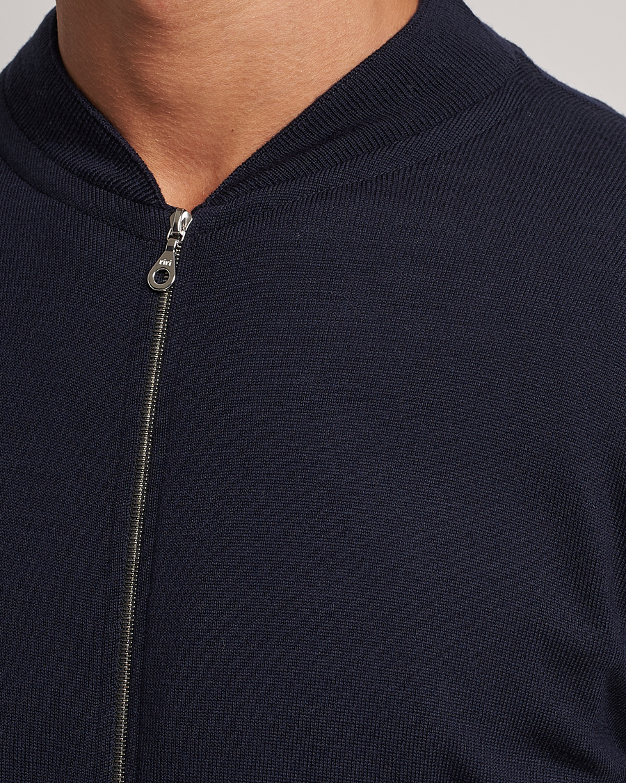 Herre | Trøjer | John Smedley | Maclean Extra Fine Merin Full Zip Midnight