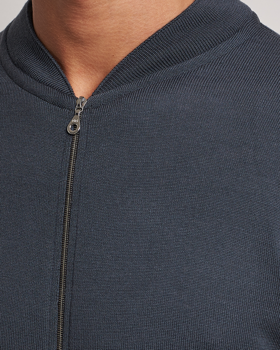 Herre | Trøjer | John Smedley | Maclean Extra Fine Merin Full Zip Slate Grey