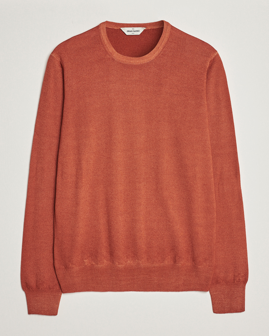 Herre | Trøjer | Gran Sasso | Vintage Merino Fashion Fit Crew Neck Pullover Rust