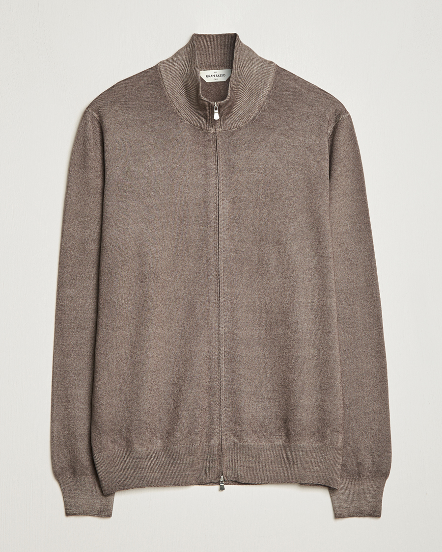 Herre | Trøjer | Gran Sasso | Vintage Merino Fashion Fit Full Zip Beige