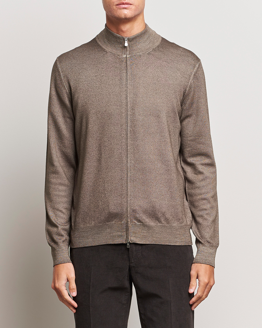 Herre | Trøjer | Gran Sasso | Vintage Merino Fashion Fit Full Zip Beige
