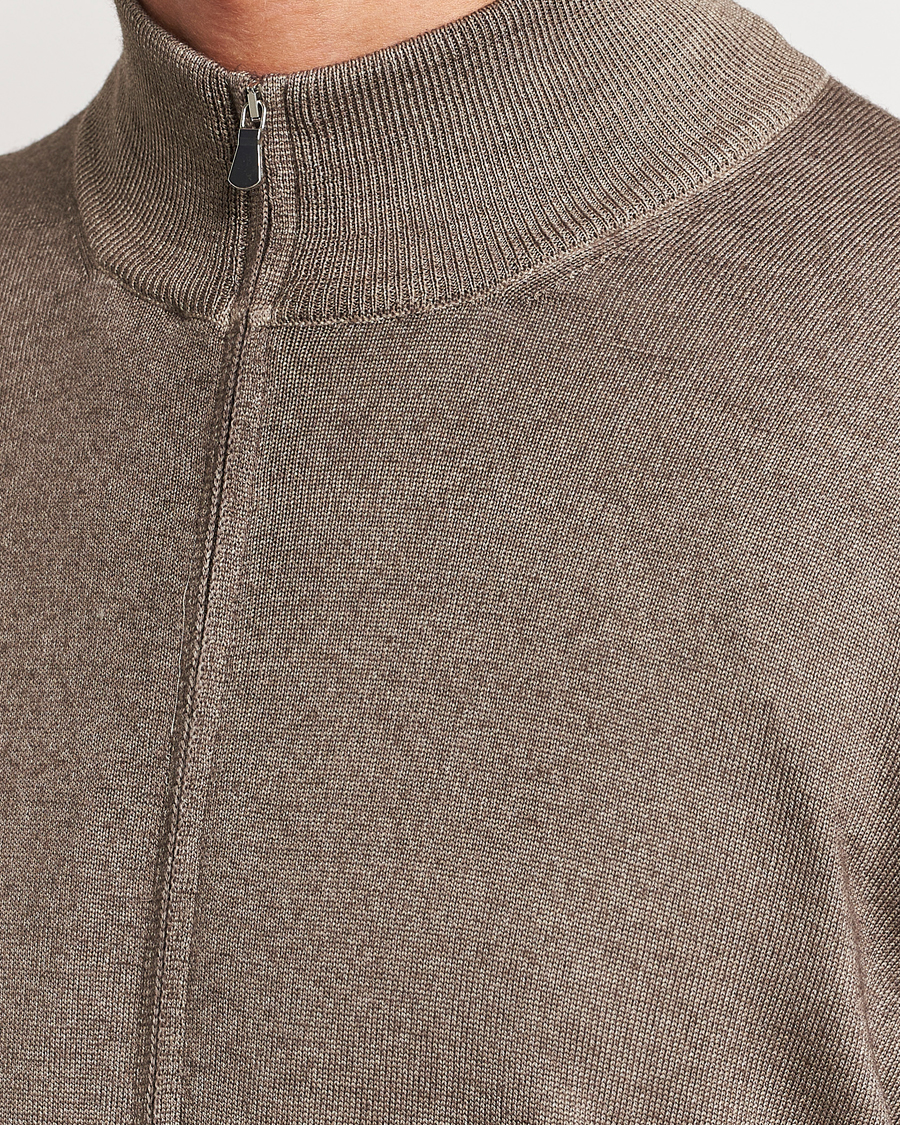 Herre | Trøjer | Gran Sasso | Vintage Merino Fashion Fit Full Zip Beige