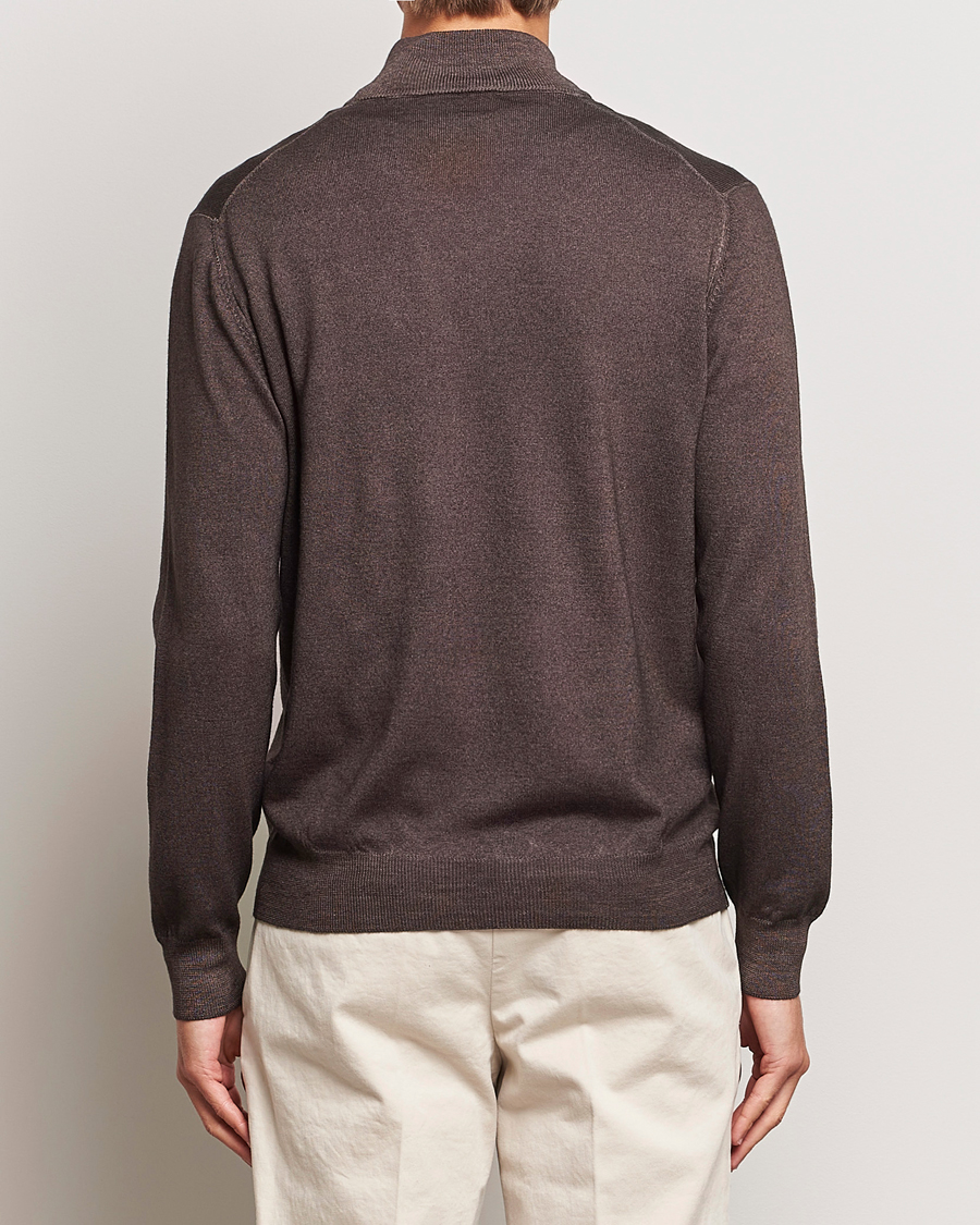 Herre | Trøjer | Gran Sasso | Vintage Merino Fashion Fit Full Zip Brown