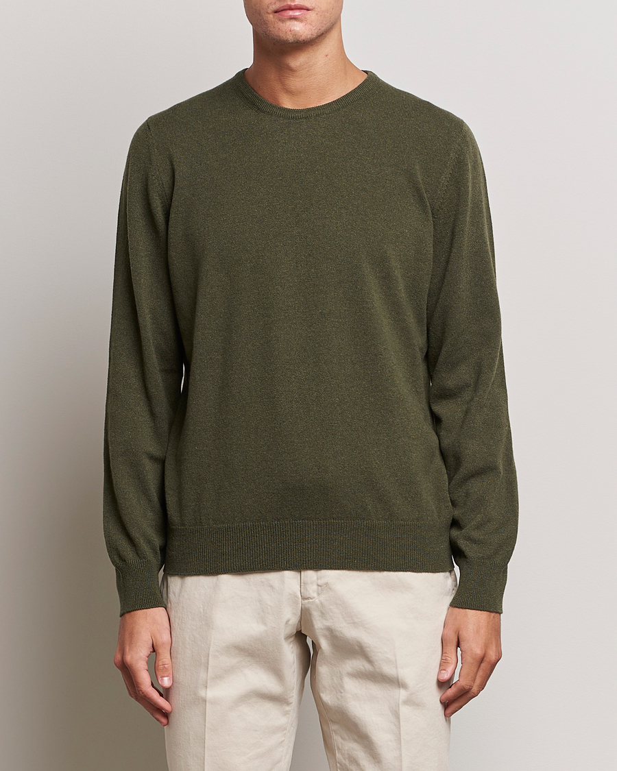 Herre | Pullovers med rund hals | Gran Sasso | Wool/Cashmere Crew Neck Green Melange
