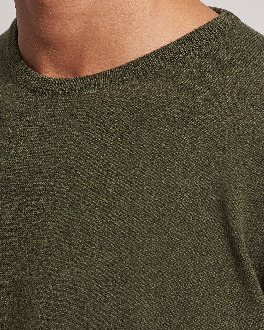 Herre | Trøjer | Gran Sasso | Wool/Cashmere Crew Neck Olive Green