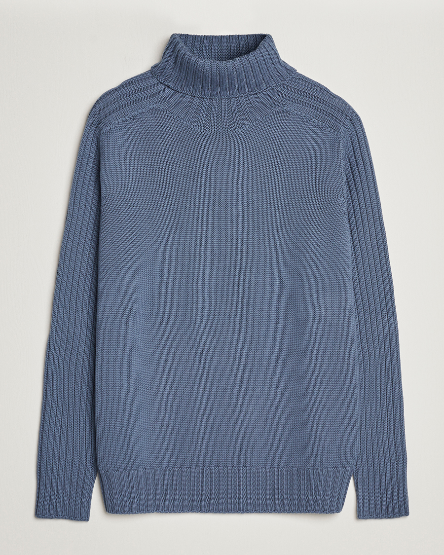 Herre | Trøjer | Gran Sasso | Rainwool Rollneck Dusty Blue