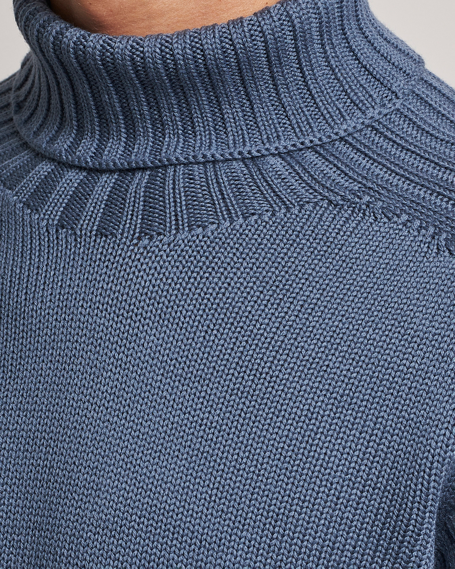 Herre | Trøjer | Gran Sasso | Rainwool Rollneck Dusty Blue