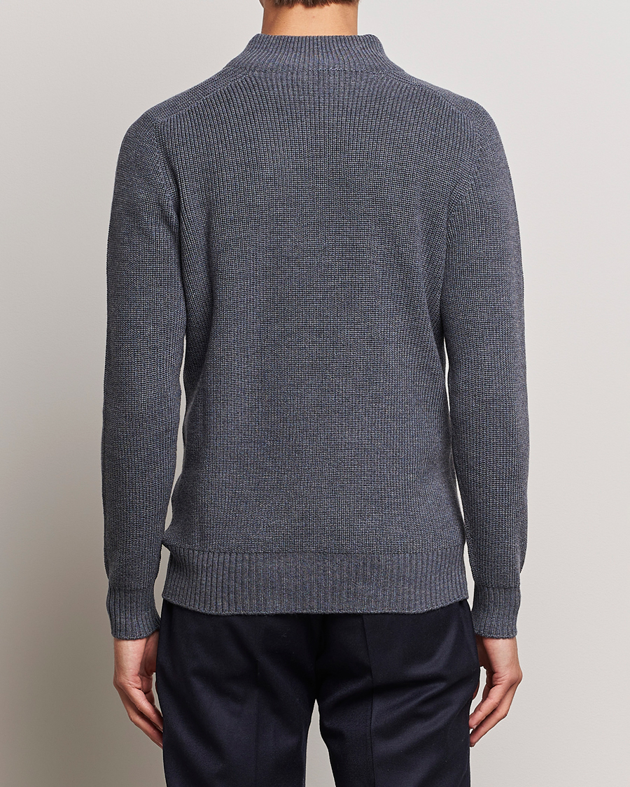 Herre | Trøjer | Gran Sasso | Rainwool Half Zip Grey Melange