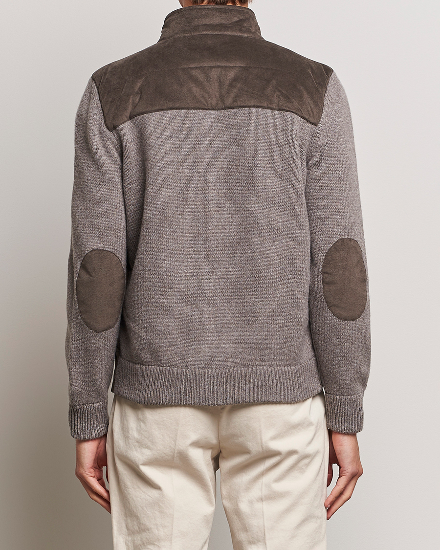 Herre | Trøjer | Gran Sasso | Wool/Alcantara Full Zip Grey