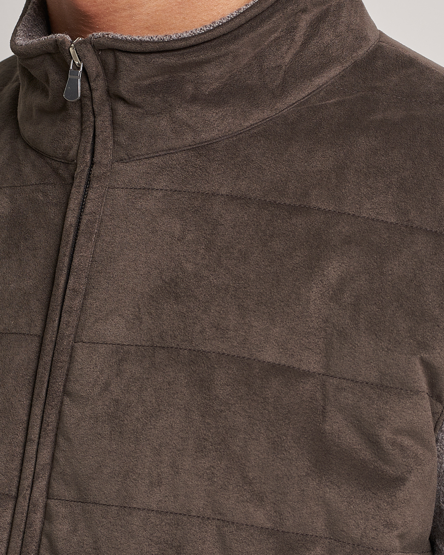 Herre | Trøjer | Gran Sasso | Wool/Alcantara Full Zip Grey