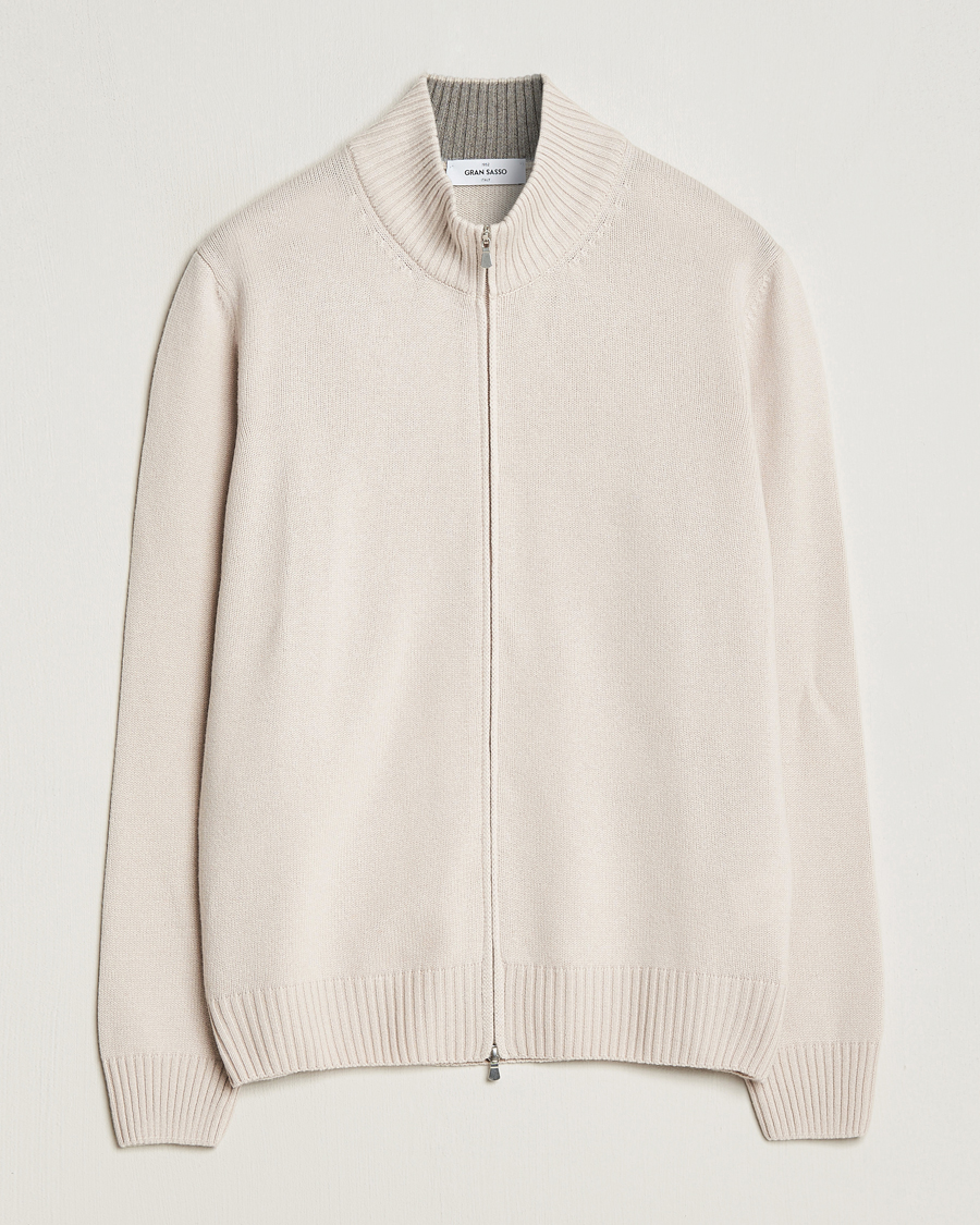 Herre | Trøjer | Gran Sasso | Wool/Cashmere Full Zip Creme