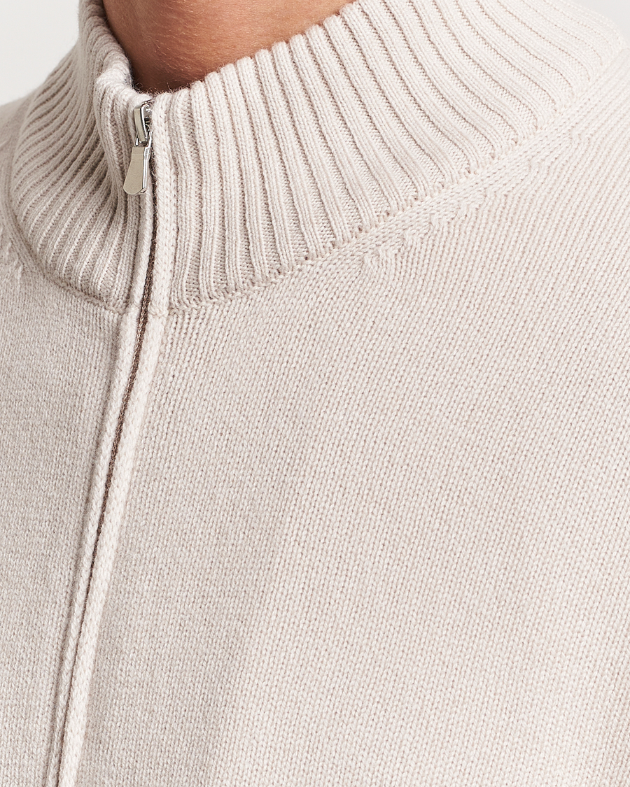 Herre | Trøjer | Gran Sasso | Wool/Cashmere Full Zip Creme