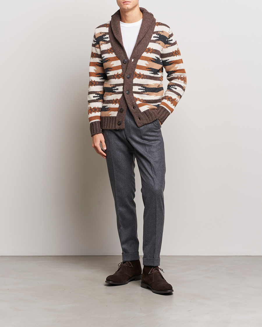 Herre | Trøjer | Gran Sasso | Aspen Heavy Knitted Wool Cardigan Multi