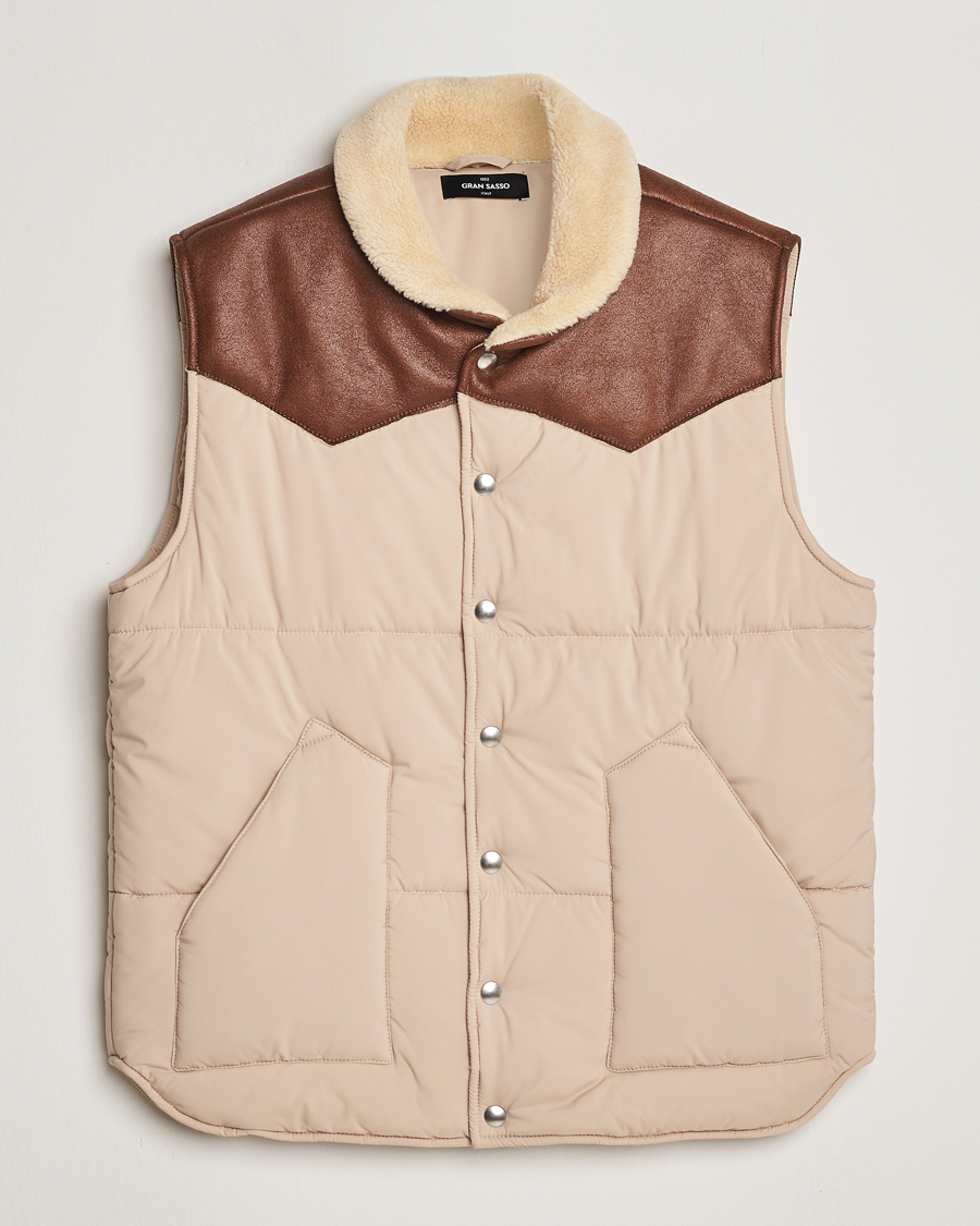 Herre | Jakker | Gran Sasso | Aspen Padded Vest Beige/Brown