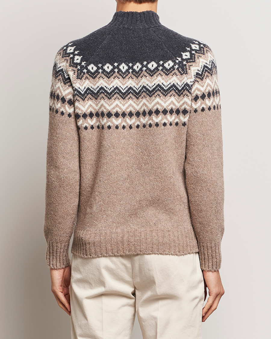 Herre | Trøjer | Gran Sasso | Aspen Wool Fairisle Crew Neck Sweater Beige/Grey