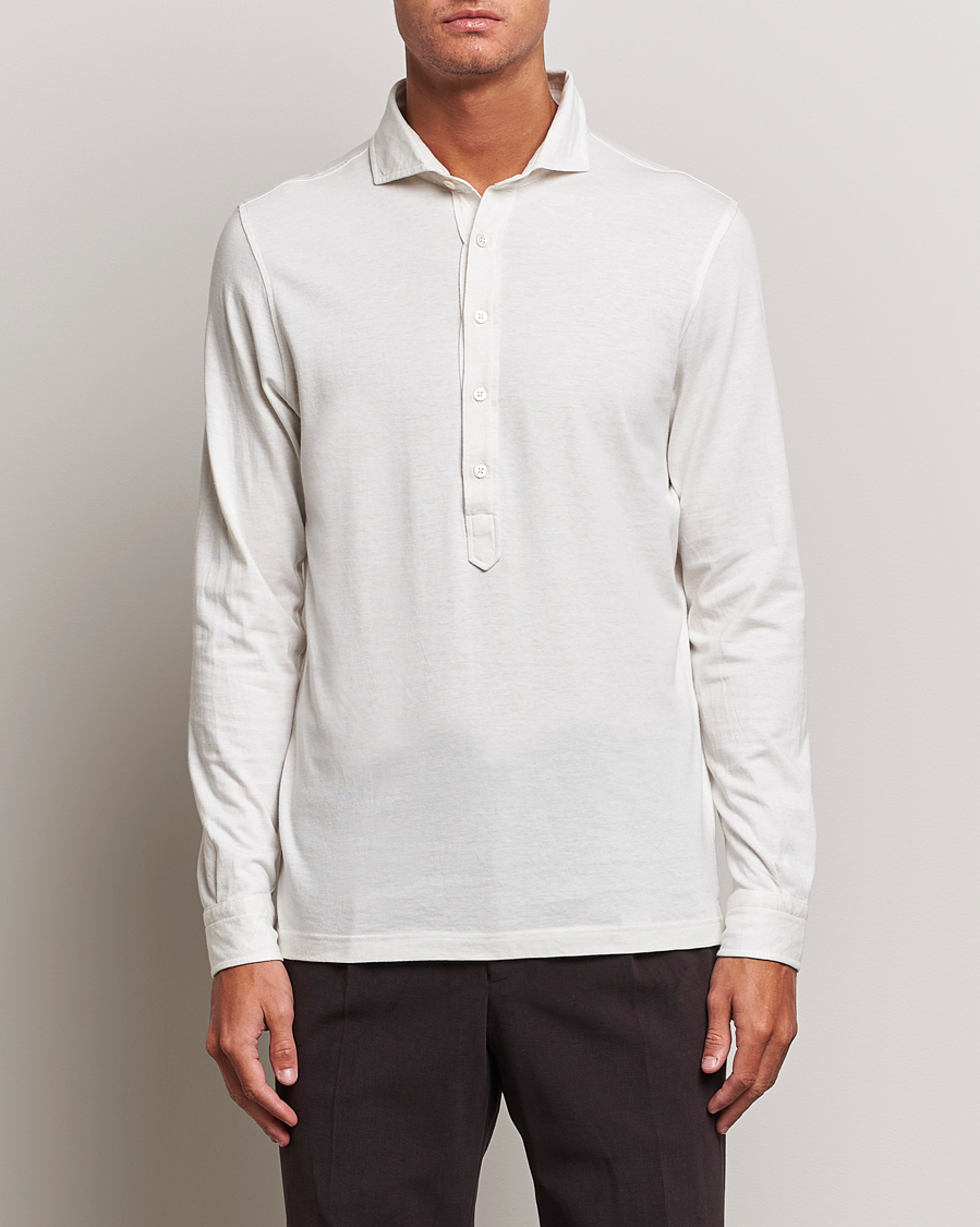 Herre | Skjorter | Gran Sasso | Brushed Cotton Popover Shirt Cream