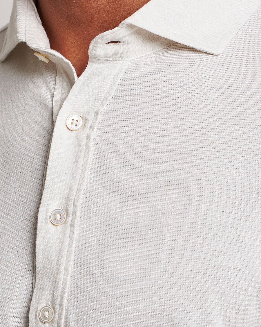 Herre | Skjorter | Gran Sasso | Brushed Cotton Popover Shirt Cream