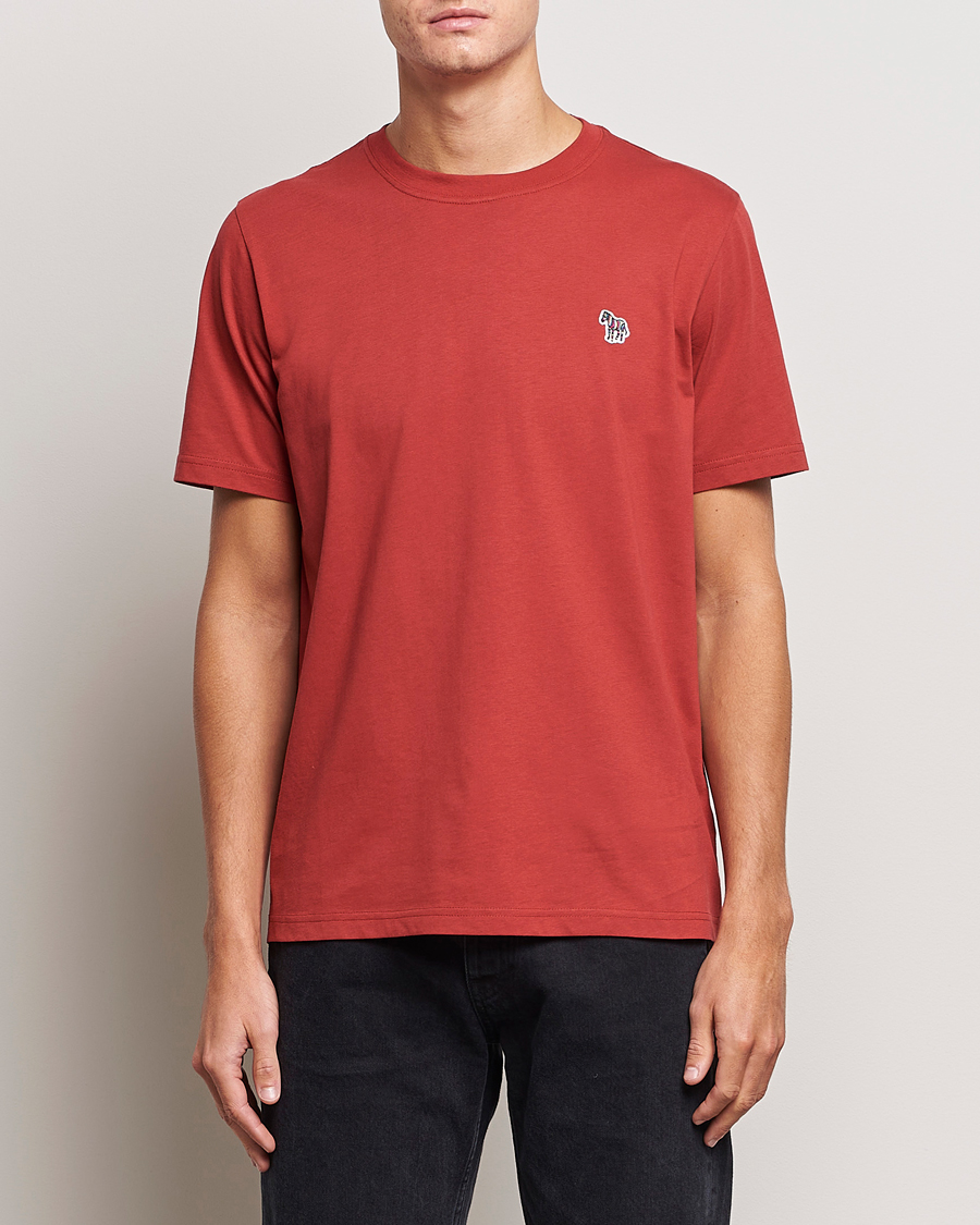 Herre | Paul Smith | PS Paul Smith | Organic Cotton Zebra T-Shirt Dark Red