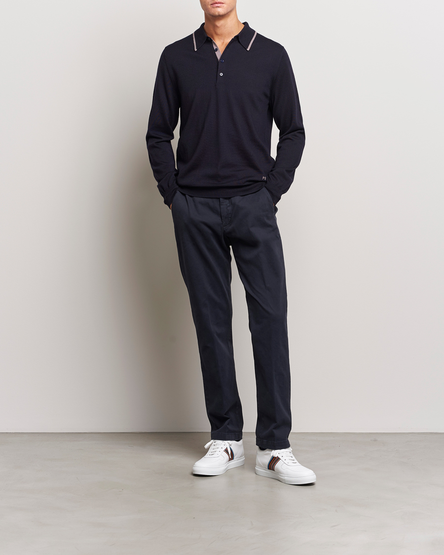 Herre | Trøjer | PS Paul Smith | Merino Wool Knitted Polo Navy