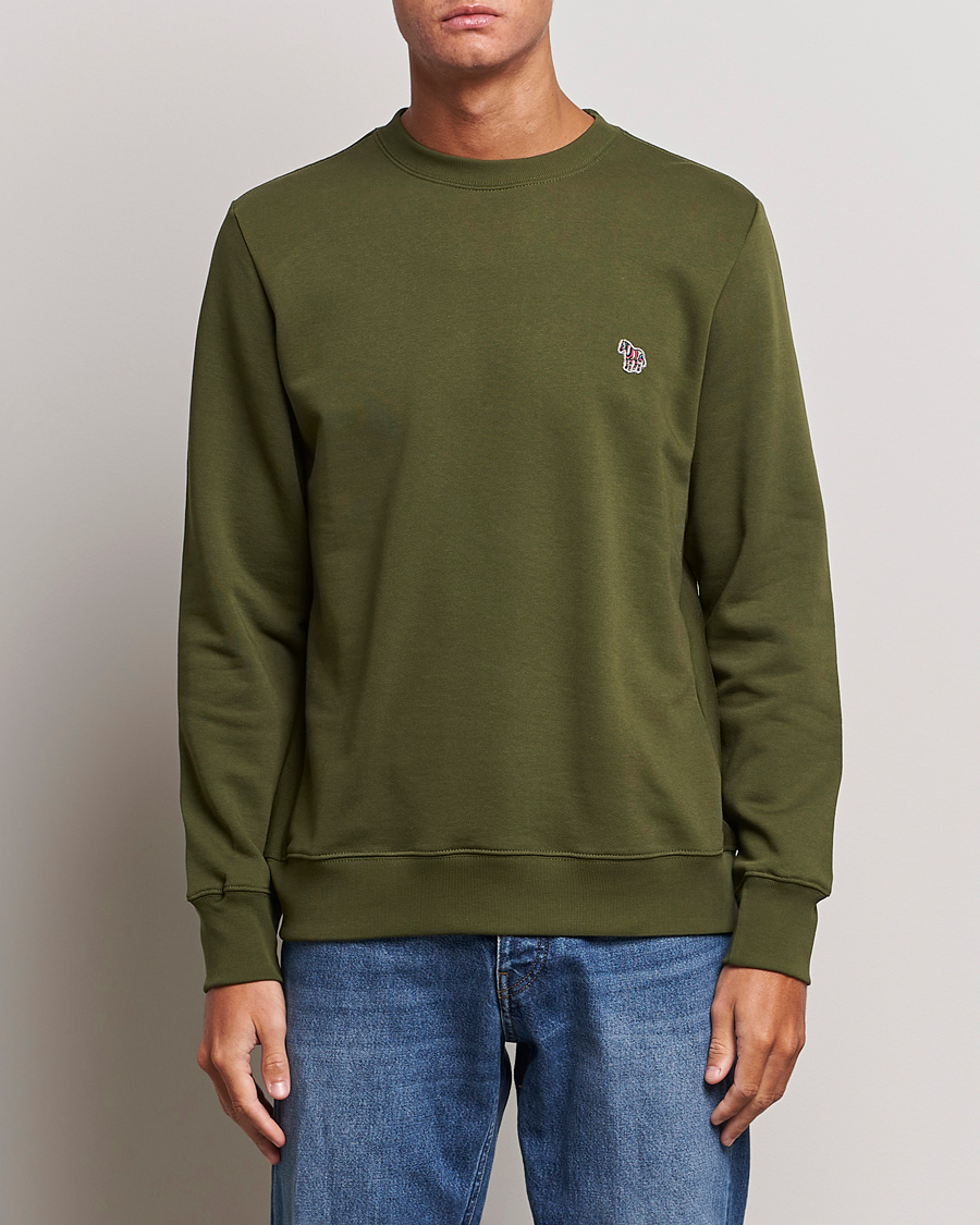 Herre | Afdelinger | PS Paul Smith | Organic Cotton Zebra Sweatshirt Olive