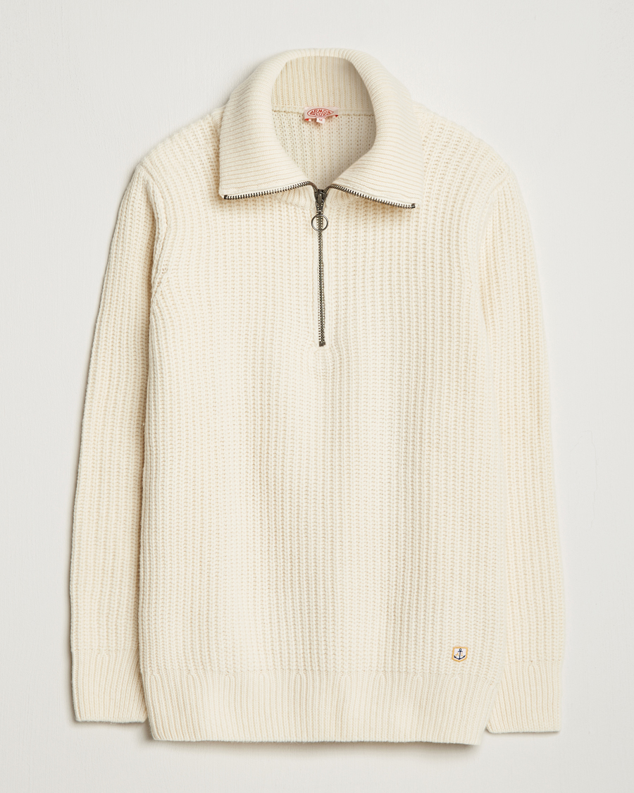 Herre | Trøjer | Armor-lux | Pull Camionneur Wool Half Zip Nature