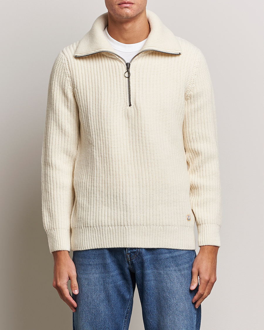 Herre | Trøjer | Armor-lux | Pull Camionneur Wool Half Zip Nature