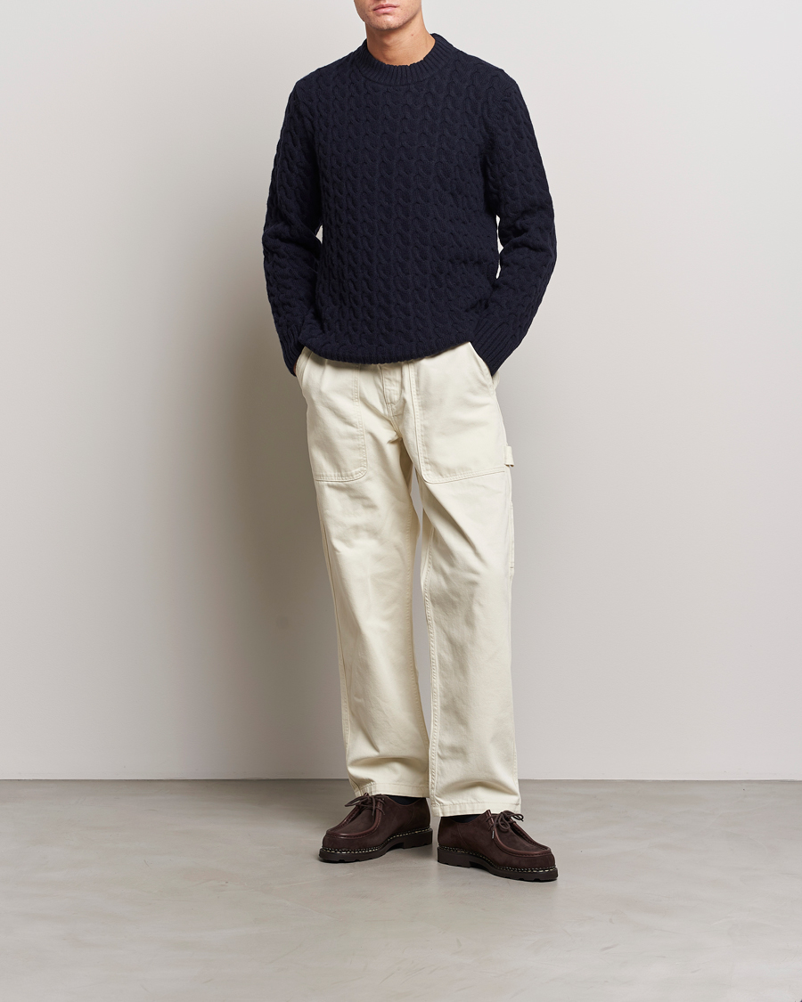 Herre | Trøjer | Armor-lux | Pull RDC Wool Structured Knitted Sweater Navy