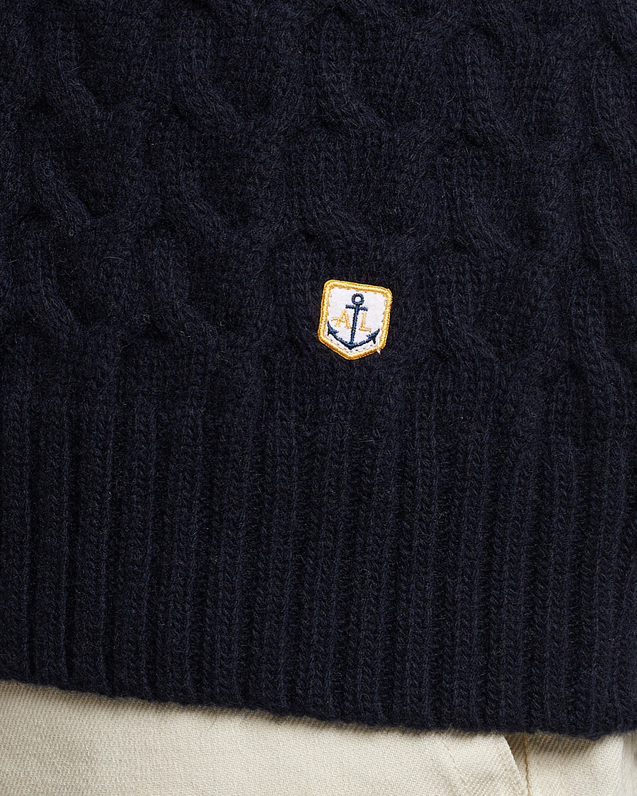 Herre | Trøjer | Armor-lux | Pull RDC Wool Structured Knitted Sweater Navy