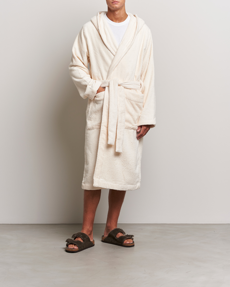 Herre | Pyjamas & Morgenkåber | Tekla | Organic Terry Hooded Bathrobe Ivory