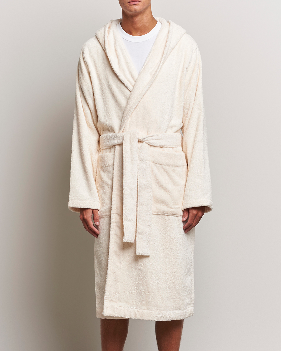 Herre | Morgenkåber | Tekla | Organic Terry Hooded Bathrobe Ivory