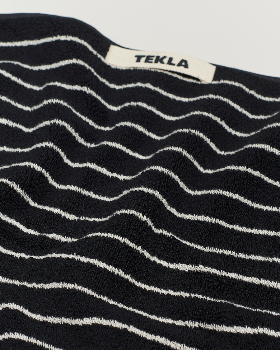 Herre | Tekstiler | Tekla | Organic Terry Hand Towel Black Stripe